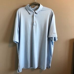 Walter Hagen Light Blue Striped Polo Shirt Golf Apparel Lightweight Men's Small